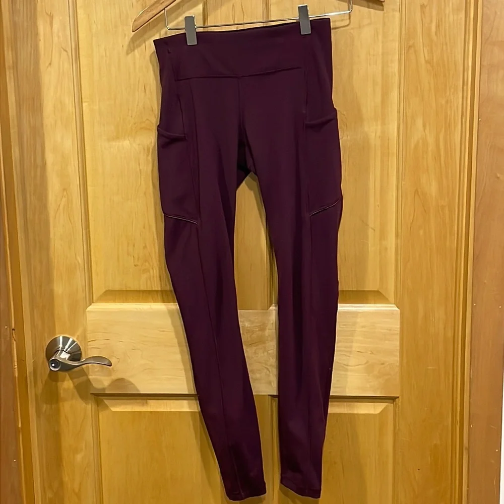Lululemon burgundy leggings size 4